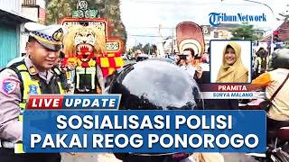 Cara Unik Polisi Lakukan Sosialisasi Ops Keselamatan Semeru 2026 Gunakan Kesenian Reog Ponorogo