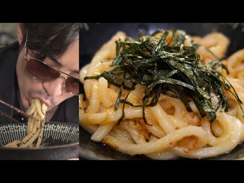 焦がしニンニクと明太バターうどん