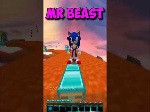 EPIC Minecraft Parkour: NOOB vs MR BEAST vs SONIC vs HACKER (Running Out Of Time) #shorts