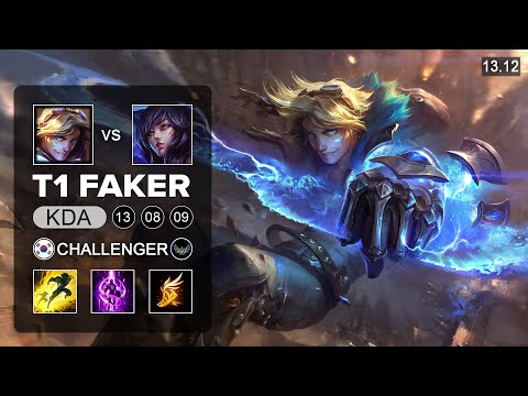 Faker Ezreal vs Ahri Mid - KR Challenger - Patch 13.12 Season 13