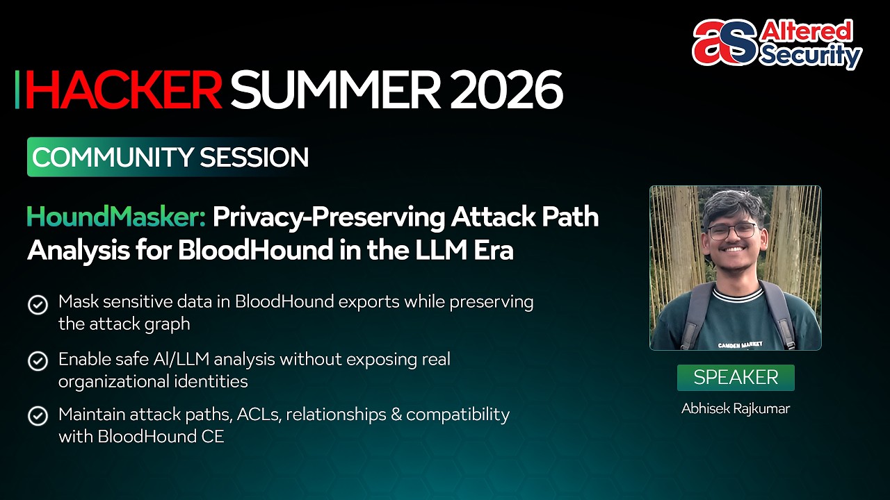HoundMasker: Privacy-Preserving Attack Path Analysis | Hacker Summer 2026 Community Session 2