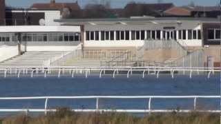 preview picture of video 'FLOODS AT HUNTINGDON RACECOURSE, CAMBRIDGESHIRE, UK - 25.11.2012'