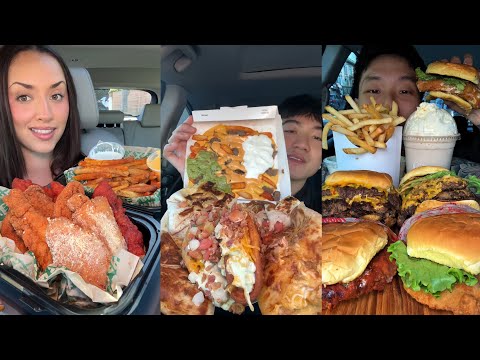 TIKTOK Mukbang Compilation | Taco Bell, Wingstop, Burger King, Chipotle & More! 🌮🍗🍔🌯
