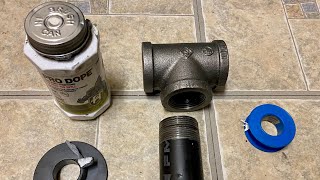 How I Seal/ Install Threaded Water Pipe Fittings Line Up Boiler Pipe Fittings