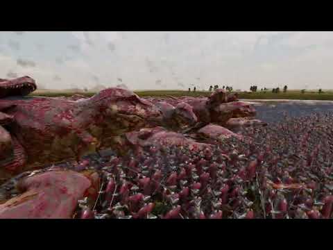 1,000,000 Tomahawk Soldiers & 5,000 T-Rex vs 100,000 British Soldiers - UEBS 2