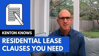 Residential Lease Clauses You Need in Your Lease #leaseclause #rentalagreement #leaseclauses