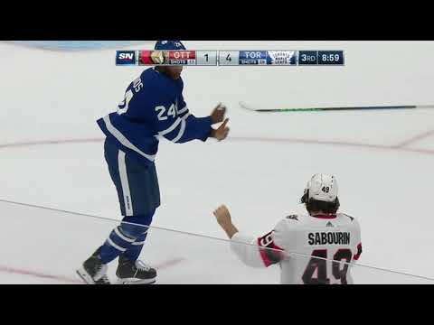 NHL Fight - Senators @ Maple Leafs - Sabourin vs Simmonds - 09 10 2021