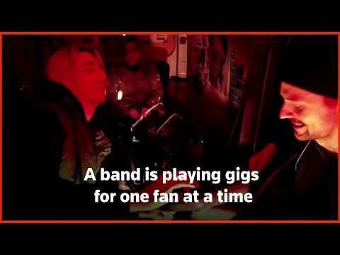 German rock band plays one-fan gigs in a van