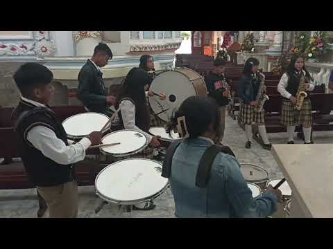 Mañanitas a cargo de la Preparatoria Domingo Arenas Tepetitla Tlaxcala.  Virgen de Santa Cecilia