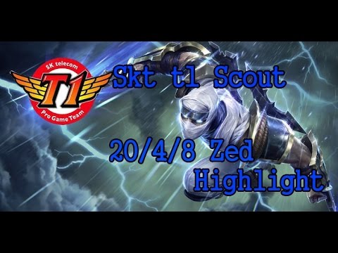 skt t1 Scout 20/4/8 Zed Highlight
