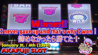 I never gave up and that's why I won!  Double Jackpot Gems Slot Machine