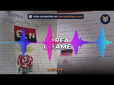 Tarea escolar sobre ELN y FARC: niños dibujando guerrilla