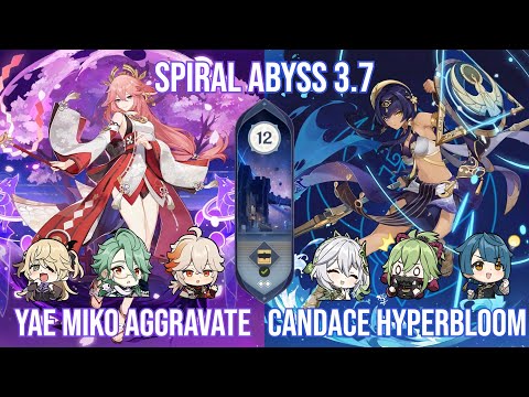 『4k UHD』C0 Yae Miko Aggravate and C6 Candace Hyperbloom - Genshin Impact Abyss 3.7
