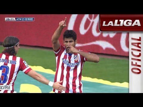 Gol de Diego Costa (2-0) en el Atlético de Madrid - Rayo Vallecano - HD