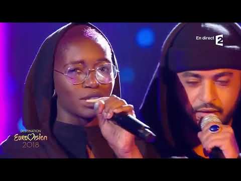 Slimane et Emmy Liyana     Viens on s 'aime   émission   Destination Eurovision 2018   27 01 2018 48