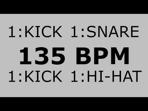 135 BPM Metronome kick + snare + kick + hi-hat 1:1:1:1