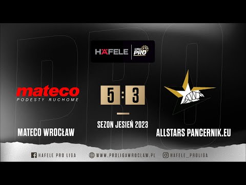 Skrót | Mateco Wrocław - Allstars Pancernik.eu 5:3, Sezon Jesień 2023, Häfele PRO Liga 29.08.2023