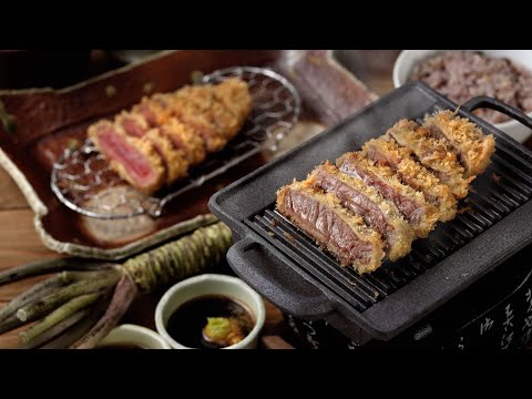 Beef Cutlet and Barley Rice(Gyukatsu)｜酥炸翼板牛排-Japanese Food In Taipei, Taiwan