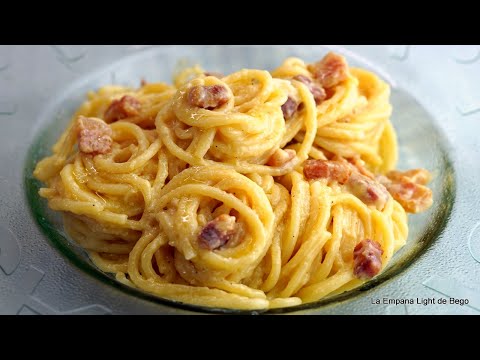 Espaguetis a la Carbonara auténticos (SIN NATA). Receta Italiana Fácil y Rápida