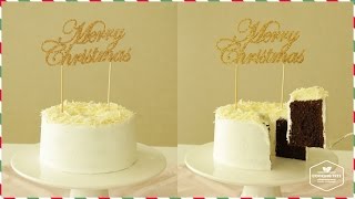 크리스마스 초코 쉬폰(시폰)케이크 만들기:How to make Christmas chocolate chiffon cake:クリスマスチョコシフォンケーキ-Cookingtree쿠킹트리