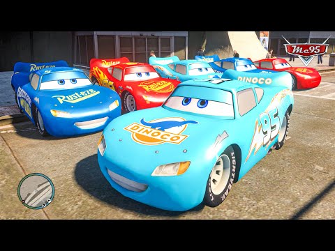 Crazy Dinoco Lightning McQueen Car Crashes vs Traffic Ep.100 - GTA 4