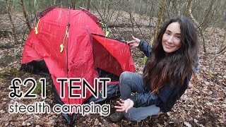 Stealth Camping in a Bright Red £21 Tent