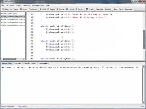Java Level 1 Using Dr Java Lesson 23 Methods 01 Methods With And Without Parameters