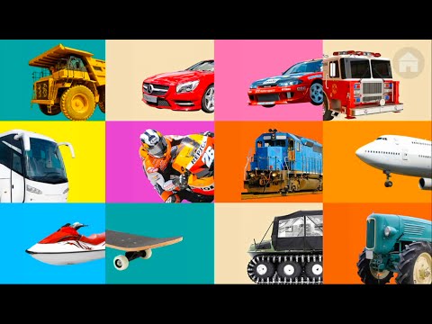 100 Vehicles - Trains Airplanes Construction Vehicles Bulldozer Dump Truck Mighty Machines Video