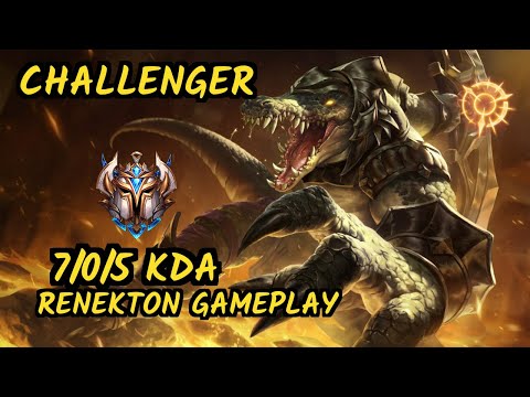 금똥왁왁 (RENEKTON) vs IRELIA  - 7/0/5 KDA TOP CHALLENGER GAMEPLAY - KR