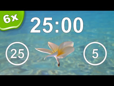 Pomodoro Technique 6x 25/5 min - Focus - Study - Concentration - 432 Hz Frequency