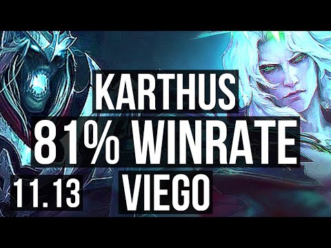 KARTHUS vs VIEGO (JUNGLE) | 81% winrate, Rank 4 Karthus, Legendary, 9/3/8 | TR Challenger | v11.13