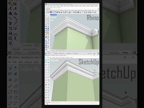 SketchUp vs Rhino - Sweep1 and Follow Me #rhino3d #architecture #sketchup