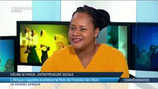 Mélina Seymour, invitée du JT Afrique de TV5 à Paris