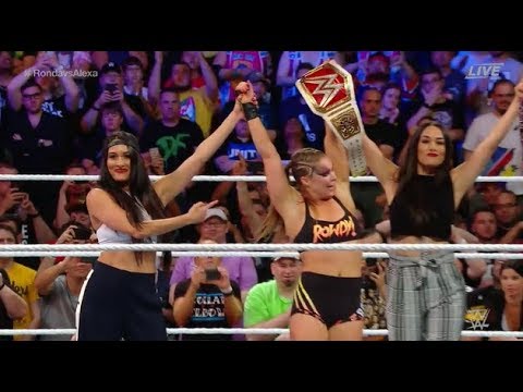 WWE Evolution Nikki Bella vs Ronda Rousey - Alexa Bliss vs Trish Stratus - Becky Lynch Heel Turn
