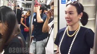 GRETCHEN BARRETTO nakasuot ng diamonds at perlas habang nakasakay sa MRT ng HONGKONG! ANG YAMAN