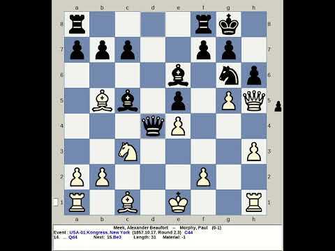 Morphy, Paul vs Meek, Alexander Beaufort | USA 1 Kongress Chess 1857, New York R2 3