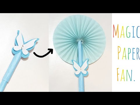 Magic paper fan | paper fan ideas | craft ideas | DIY paper magic fan | origami paper magic wand |.