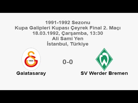 Galatasaray 0-0 SV Werder Bremen 18.03.1992 - 1991-1992 UEFA Cup Winners' Cup QF 2L + Com (Ver. 2)