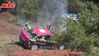 Adac Rally Deutschland 2012 Ramona Karlsson EVO 10 catches fire