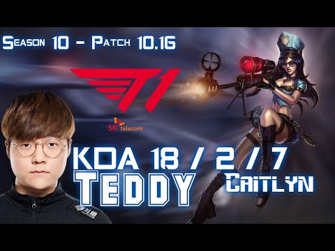 T1 Teddy CAITLYN vs JHIN ADC - Patch 10.16 KR Ranked