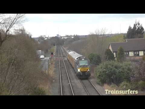 DRS Class 68 No's. 68004 TnT 68002 on 1Z69 Crewe C.S - Heaton C.S @ Denton Jn on 27.03.16 - HD