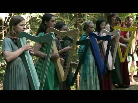 Young Musician Activists play Harps to Save the Redwoods