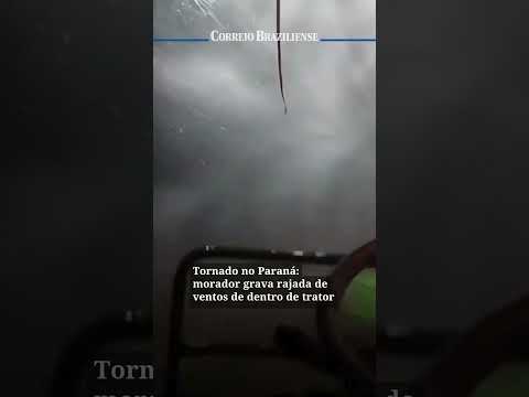 TORNADO NO PARANÁ: MORADOR GRAVA RAJADA DE VENTOS DE DENTRO DE TRATOR