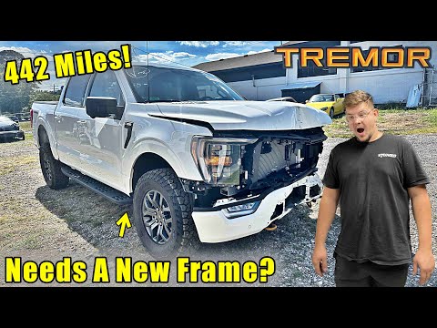 This Brand New Ford F150 Needs A new Frame After Being Smashed Into A Wall!