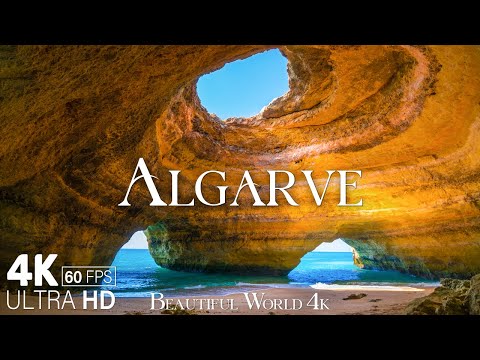Algarve, Portugal 4K - Unveiling the Wonders of Portugal's Coastline - Calming Music