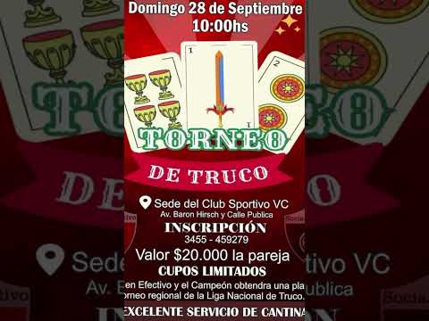Domingo 28/09/25. 10 hs. Villa Clara, Prov. de Entre Rios. #locosxeltruco #truco #trucoargentino