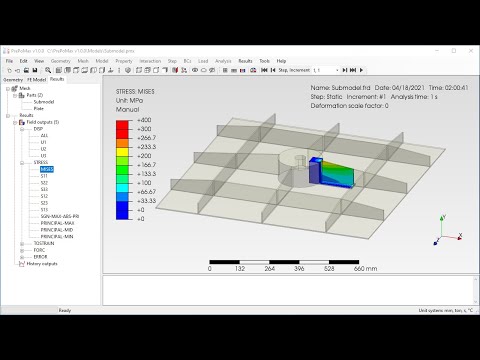 PrePoMax & CalculiX - Submodel