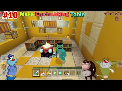 Hilarious Enchantment Table with Oggy and Jack in Minecraft!
