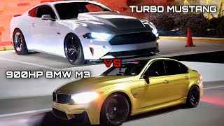 FAST 900hp F80 M3 takes on Turbo Mustangs & 800hp V3 CTS-V out on the STREET!!!