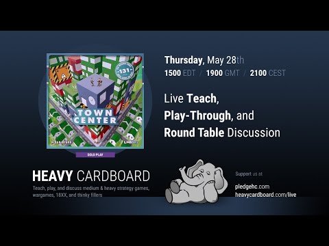 Town Center Solo Teaching, Play-through, & Round table by Heavy Cardboard